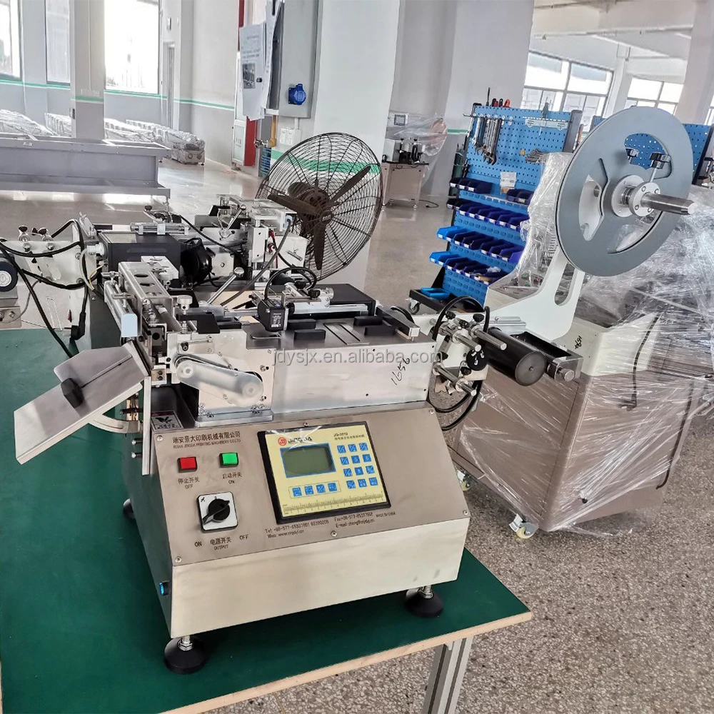 JQ-3010 600pcs/min High Speed Hot And Cold Knife Nylon Taffeta Label Cutting Machine For Polyester Ribbon Cotton Tape and Paper