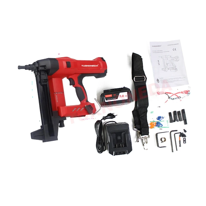 Low Price Custom New 20V No Gas Wireless Electric Nailer Cordless Lithium Battery Power Concrete Frame Nailing Nail Gun Set