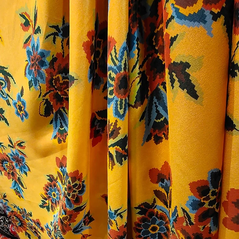 Wholesale factory 100% mulberry silk 14mm crepe de chine 140cm width custom printing fabric for fashion dress,shirts,Qipao