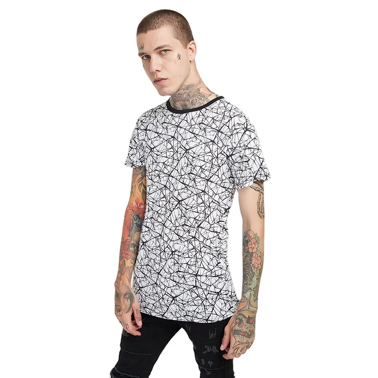 allover screen prining tall cotton t shirt