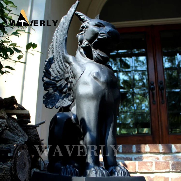 Литая на заказ медная статуя Гриффина Золотая скульптура большого размера бронзовая латунная металлическая Крылатая кошка Горгулья