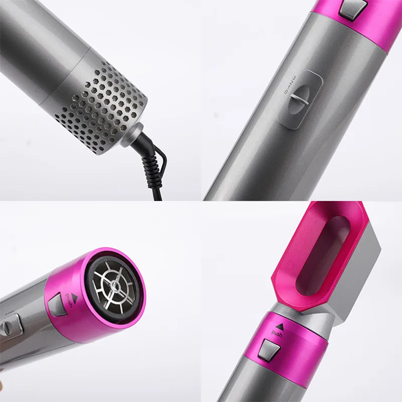 5 in 1 Air Hair Styling Tools Wrap 110000 RPM Ionic Hair Dryer Curlers, Round Blow Dryer Brush, Hair Straightener Brush,Nozzle