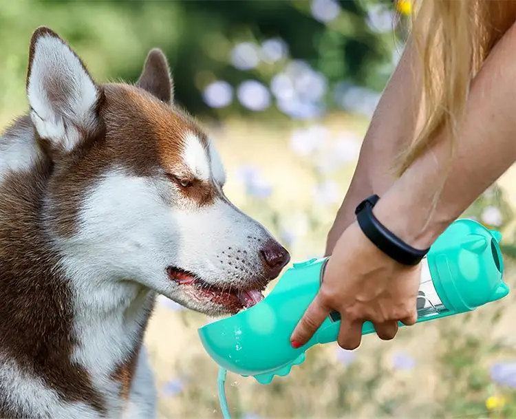 Hot Sale Portable 4 In 1 Pet Dog Travel Water Bottle Feeder Portable Pet Dog Water Bottle
