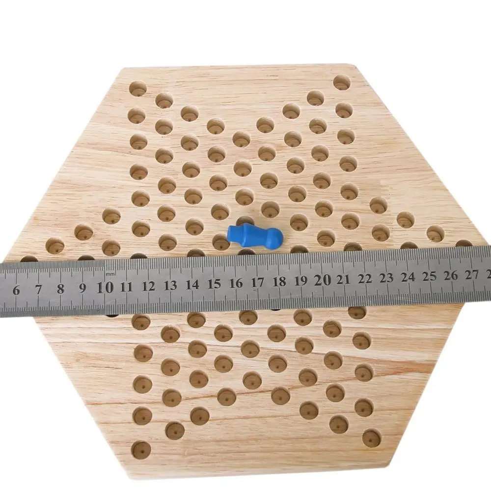 Hexagon Wood Chinese Checkers Family Game Set