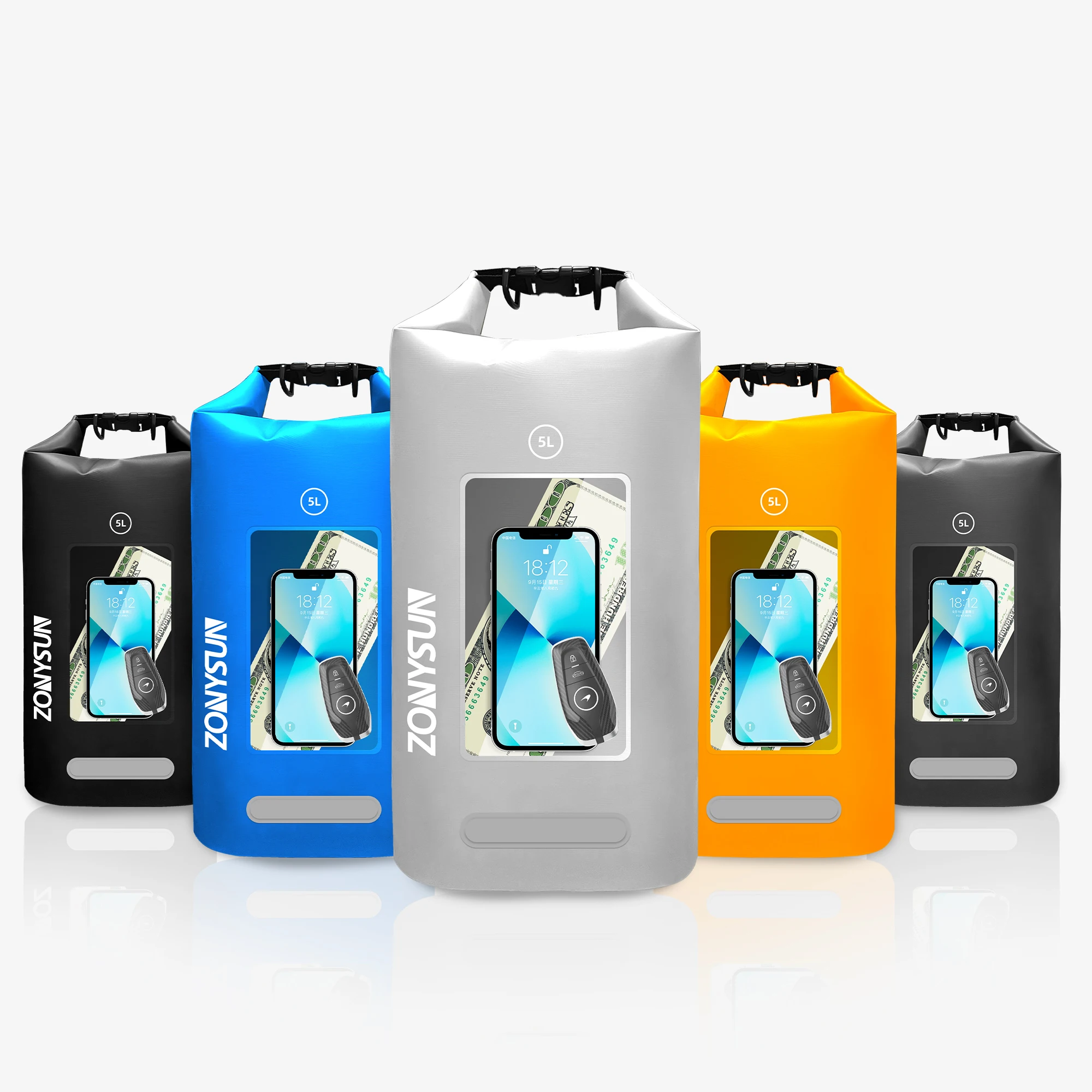 Environment Friendly PVC Material Waterproof Dry Bag Lightweight Waterproof Backpack For Beach Drifting