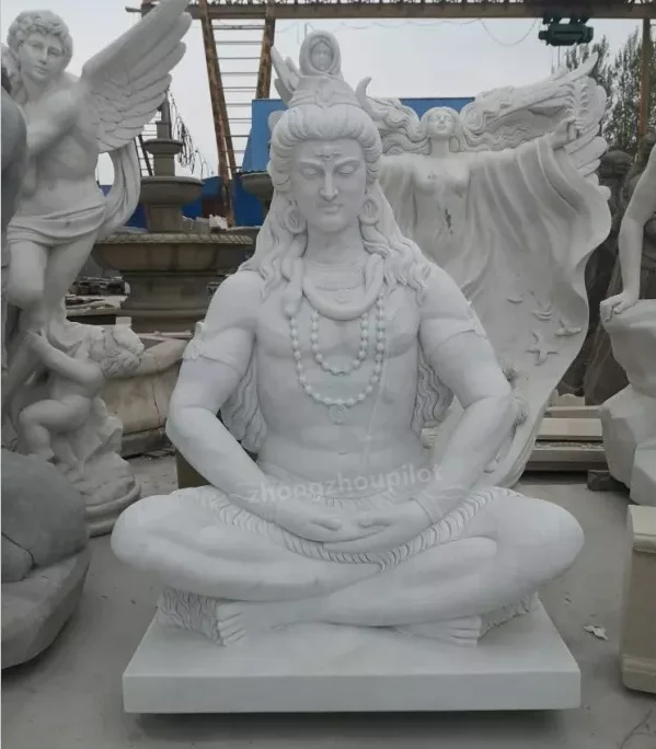 Life Size Factory Price Indian Hindu God Lord Shiva Stone Marble Statue