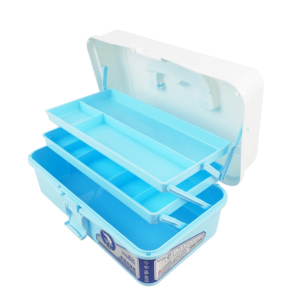 2022 New Product Plastic Storage Box With Three-layer Tray Inside For Hardware Tool