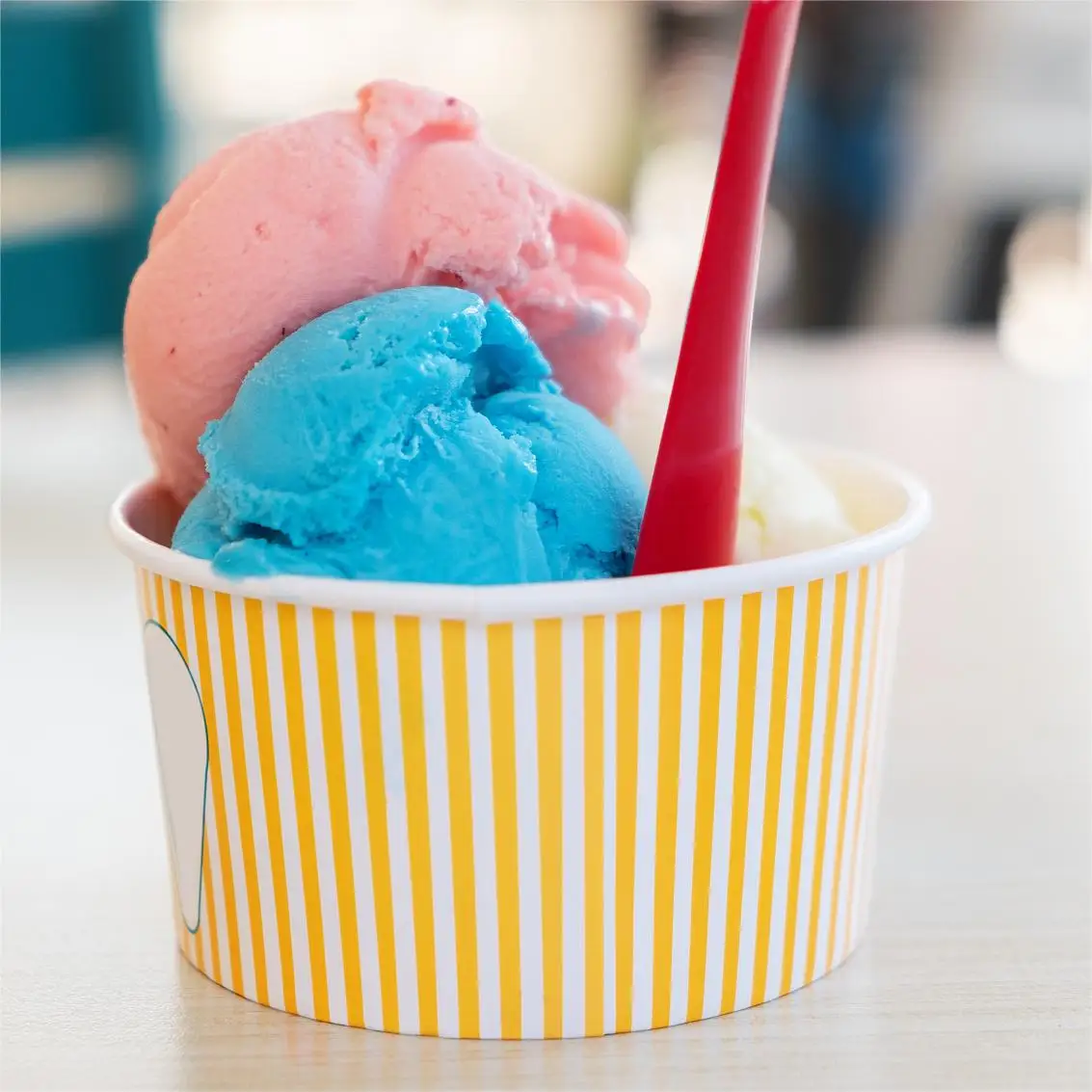 Wholesale custom logo printed Disposable ice cream cup desserts bowl with lid