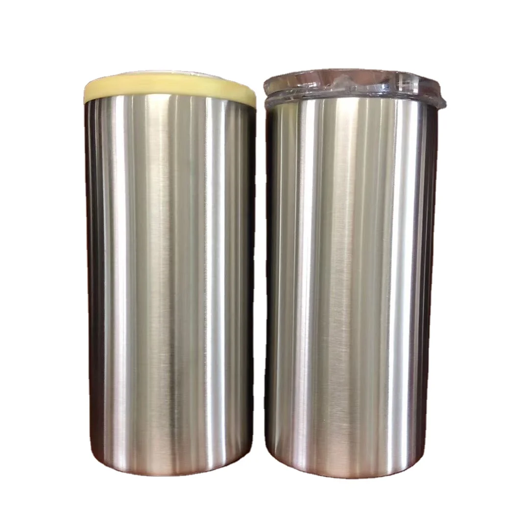 Wholesale Insulated Beer Beverage 12oz Skinny Can Cooler Stainless Steel Slim Can Cooler for Tall Skinny Can Double Wall