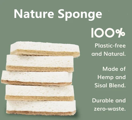 Washable Kitchen Sponges Loofah Cellulose Nature Kitchen Cleaning Sponge Dish Sponge for Kitchen Sink Non-Scratch Scouring Pad