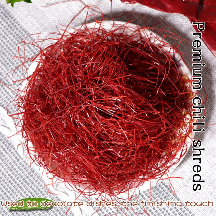 100% Pure Natural Chili Shreds Organic Dried Red Chili Threaded