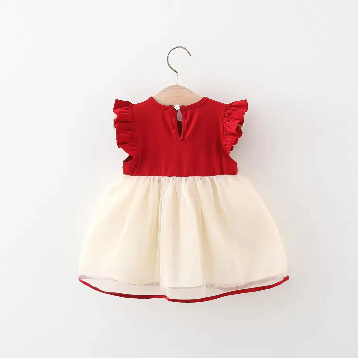 New Korean Summer Sleeveless Mesh Princess Dress Solid Sweet Girls Dress