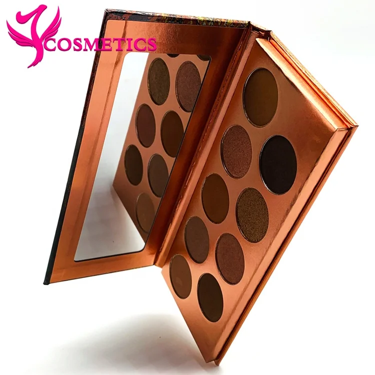 autumn bronze gold brown metallic low moq colorful eyeshadow natural palette oem private label