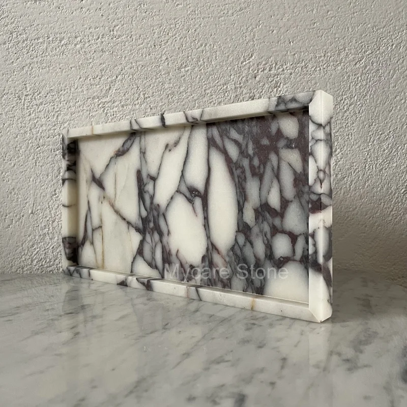Luxury Marble calacatta viola catchall tray bathroom storage marble jewelry tray