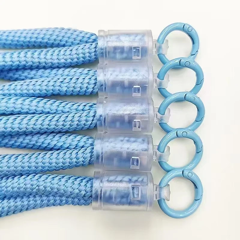 Hanging rope transparent buckle woven rope hanging neck long rope double ended hanging  plastic luggage, new product