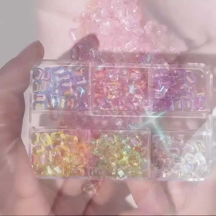 50Pcs Glass Crystal AB Rhinestones For Nail Art Craft FlatBack Crystals 3D Decorations Flat Back Stones