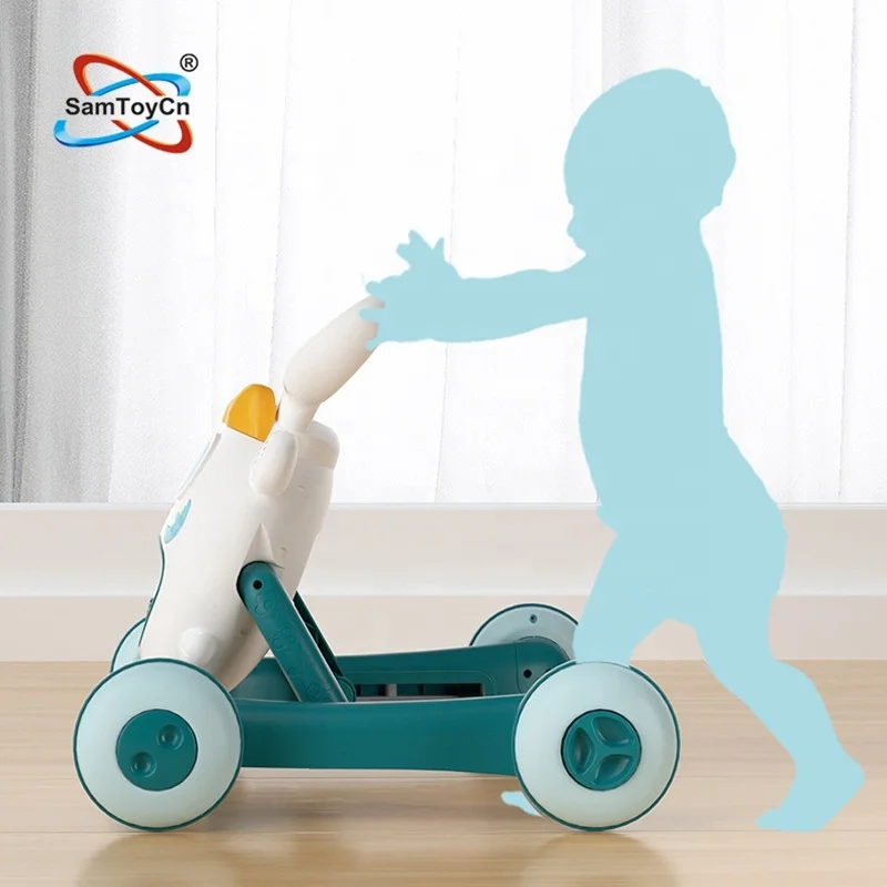 Samtoy Plastic 3 in 1 Baby Walker Multiple Function Handheld Activity Twist Wheels Learning Walk Folding Baby Walker with Music
