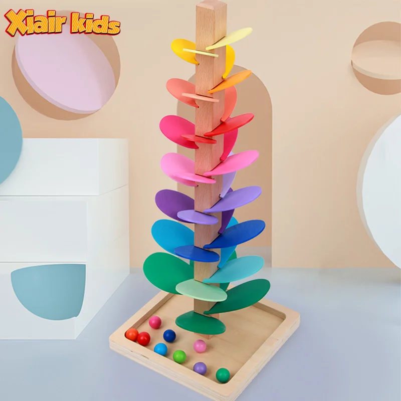 Xiair Montessori Rainbow Music Petals Tree Toys For Children Play Sounding Tree Jeu Baby Waldorf Educational Toys