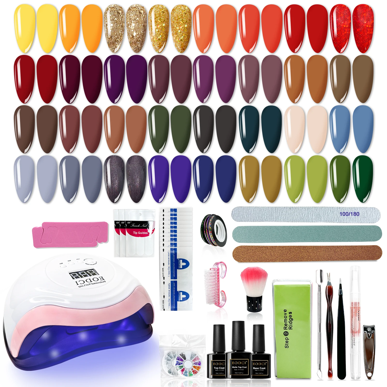 All -In One Gel Polish Kit 33 Different Color Gel Polish 168W LED /UV Nail Lamp Nail Gel Polish Set