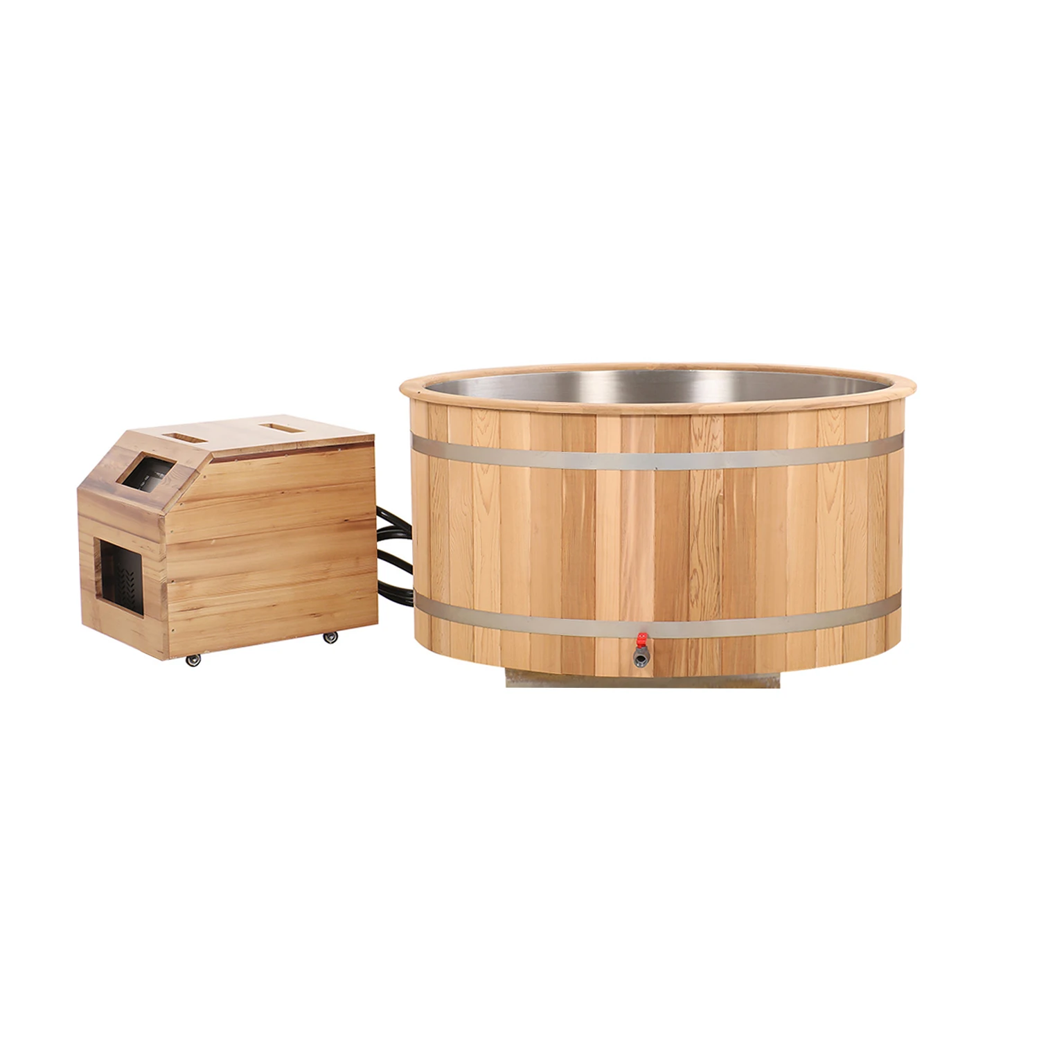 New Design Red Cedar Ice Tub Cold Plunge Custom Ice Bath Tubs for 2 Person Home Spa Recovery