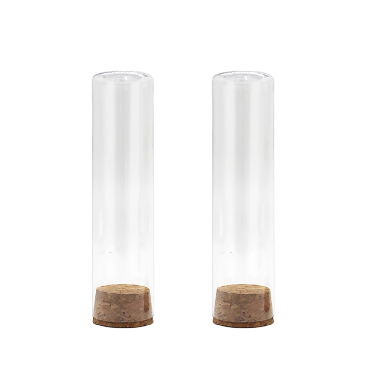 Plastic test tube with cork for candy packaging