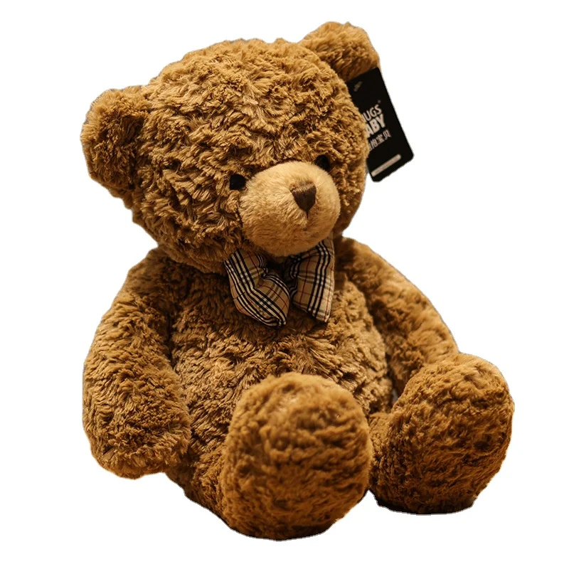 Custom logo brown teddy bear toy super soft plush toys teddy bear doll for boys
