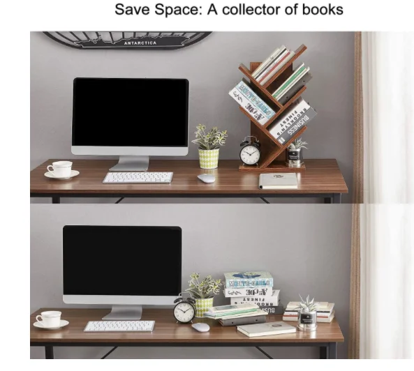 5-Tier Floor Standing Tree Bookcase in Living Room Home Office Tree Bookshelf