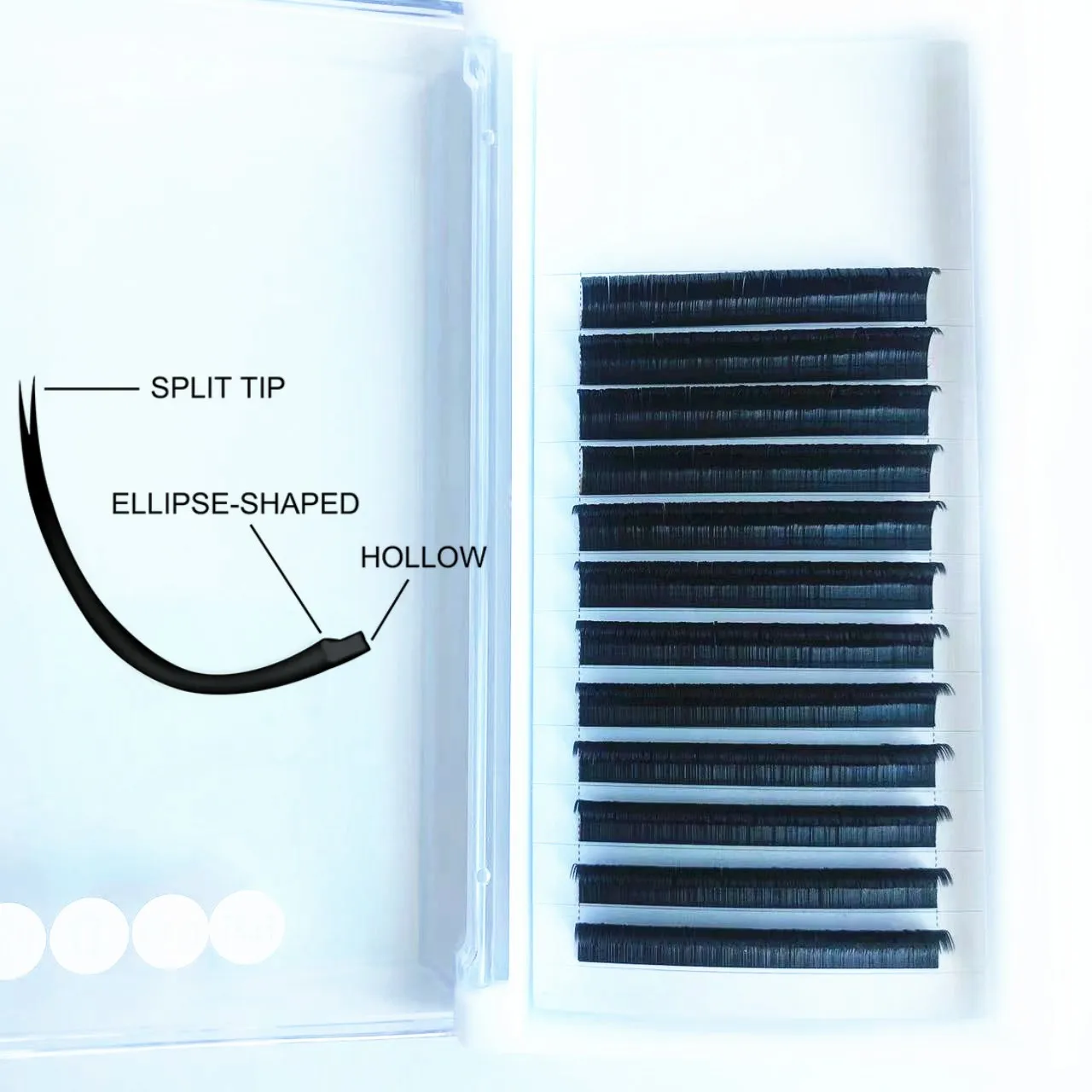 Hot Selling Wholesale Classic Flat Lash Extensions Softer Ellipse Flat Lash Split Tips Lighter Volume Korea Eyelash
