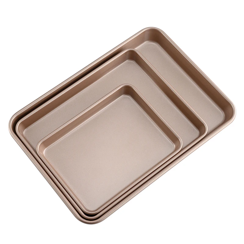 Прямоугольный поднос для выпечки из углеродистой стали противень печенья Золотая Антипригарная посуда и хлеба духовки