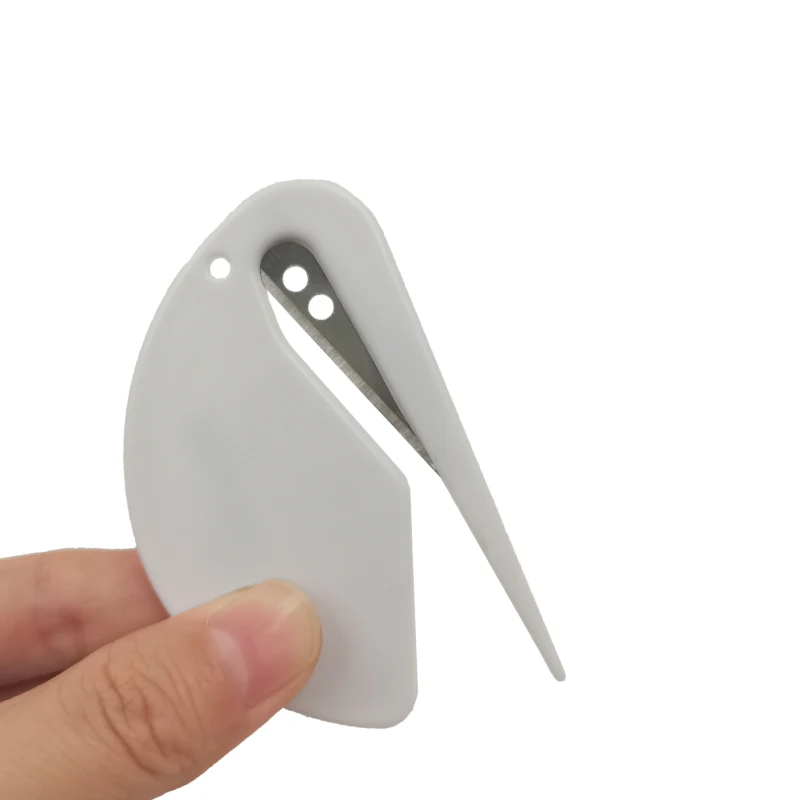 Blade oval letter opener ABS envelope opener cheap mattress film cutter pet rubber band letter opener
