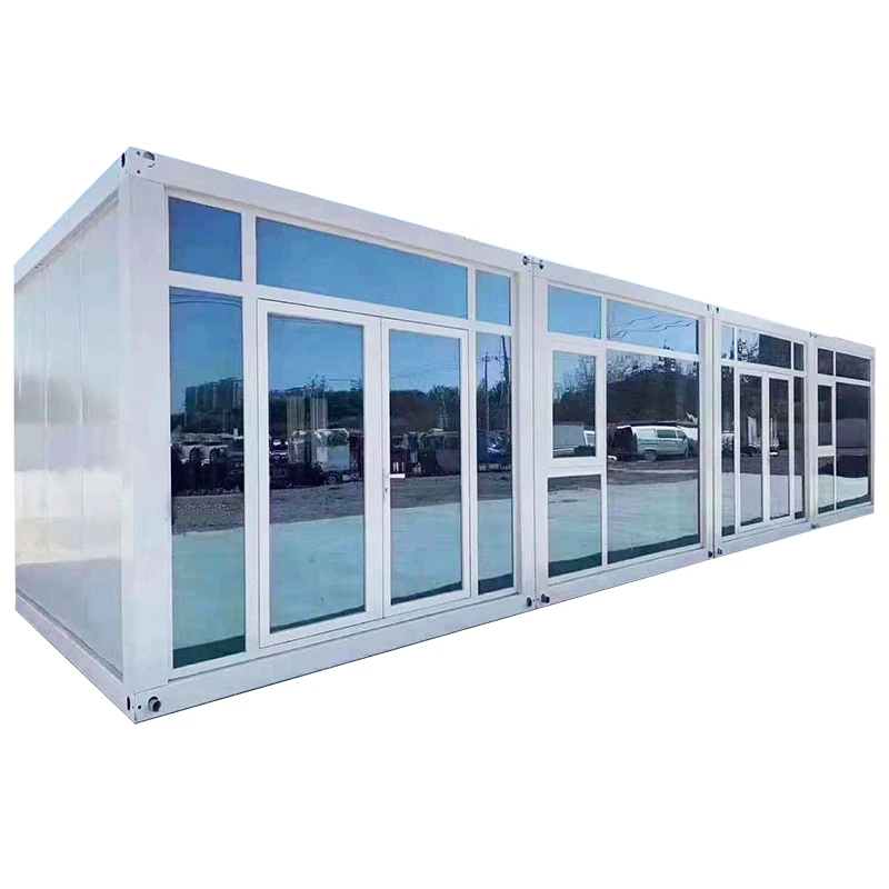Steel Structure Movable Temporary Office Glass Curtain Wall Foldable Integrated Housing