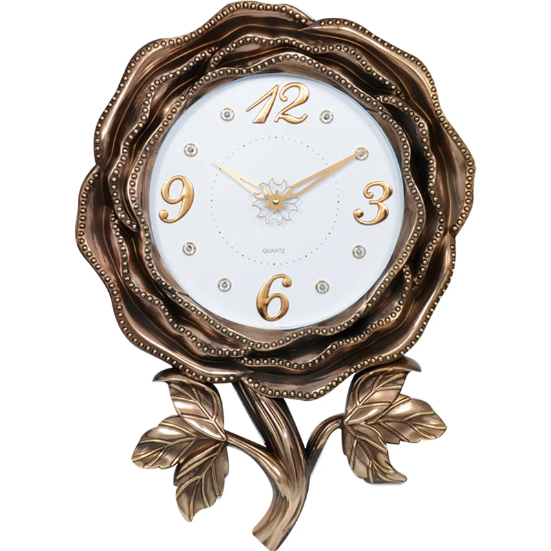 cheap plastic OEM  wall clocks flower decorative wall clock