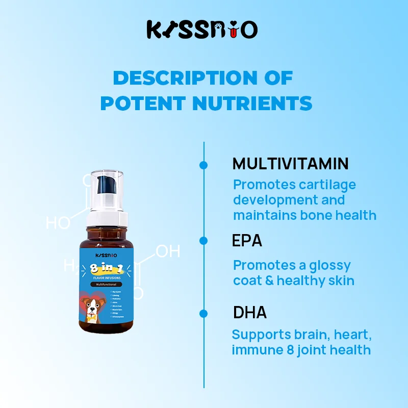 Wholesale Customized Omega-3 Multivitamin Pet Health Care Supplement for Dogs & Cats Flavored with Glucosamine