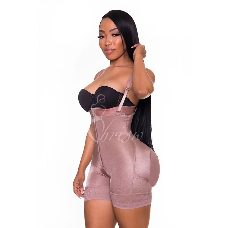Short Strapless GIRDLE with MEDIUM Compression Powernet Girdle for Women Three Hooks Colombian Girdles Reductive Shapewear