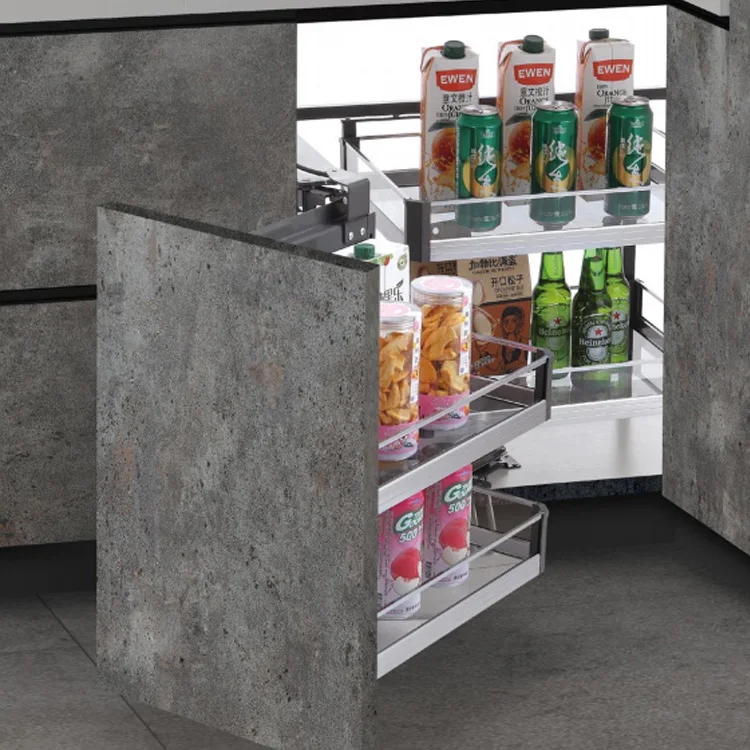 Угловая выдвижная корзина из нержавеющей стали