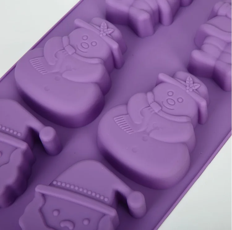 Moldes de navidad backen 3d mould baking tools chocolate cookie silicone christmas snowman molds