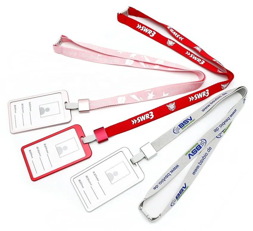 Metal  Name Badge ID card holder with lanyard