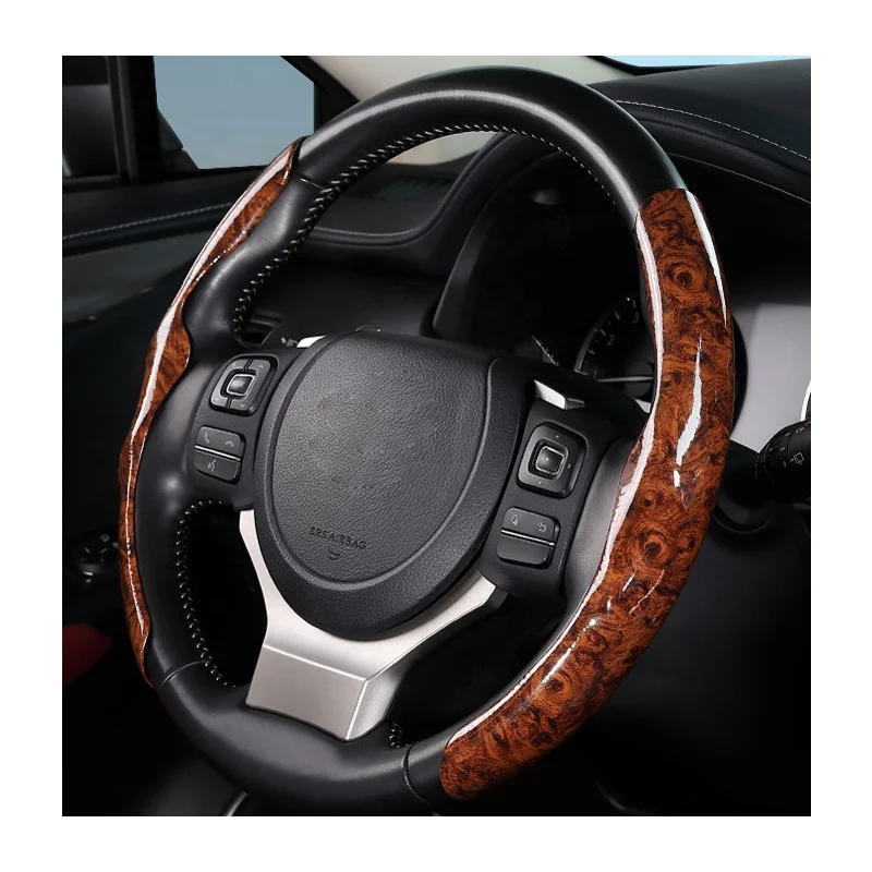 Custom-made Different Colors Universal Leather Car Steering Wheel Cover