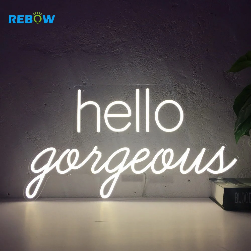 Rebow Drop shipping In stock 12V Electronic Letters Decorative Decoration Custom Neon Sign