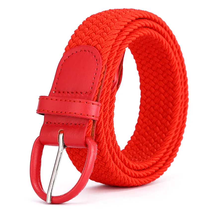 Fabric Custom Logo Golf  Braided Elastic Braided Waist Men Fashion Ribbon  Belt Knitted Belt Unique Accessories
