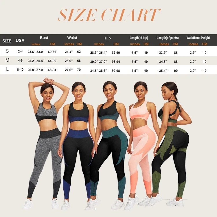 
Wholesale Two Piece Bra Set Removable Pads Yoga Leggings Women Two Piece Sport Wear Set 
