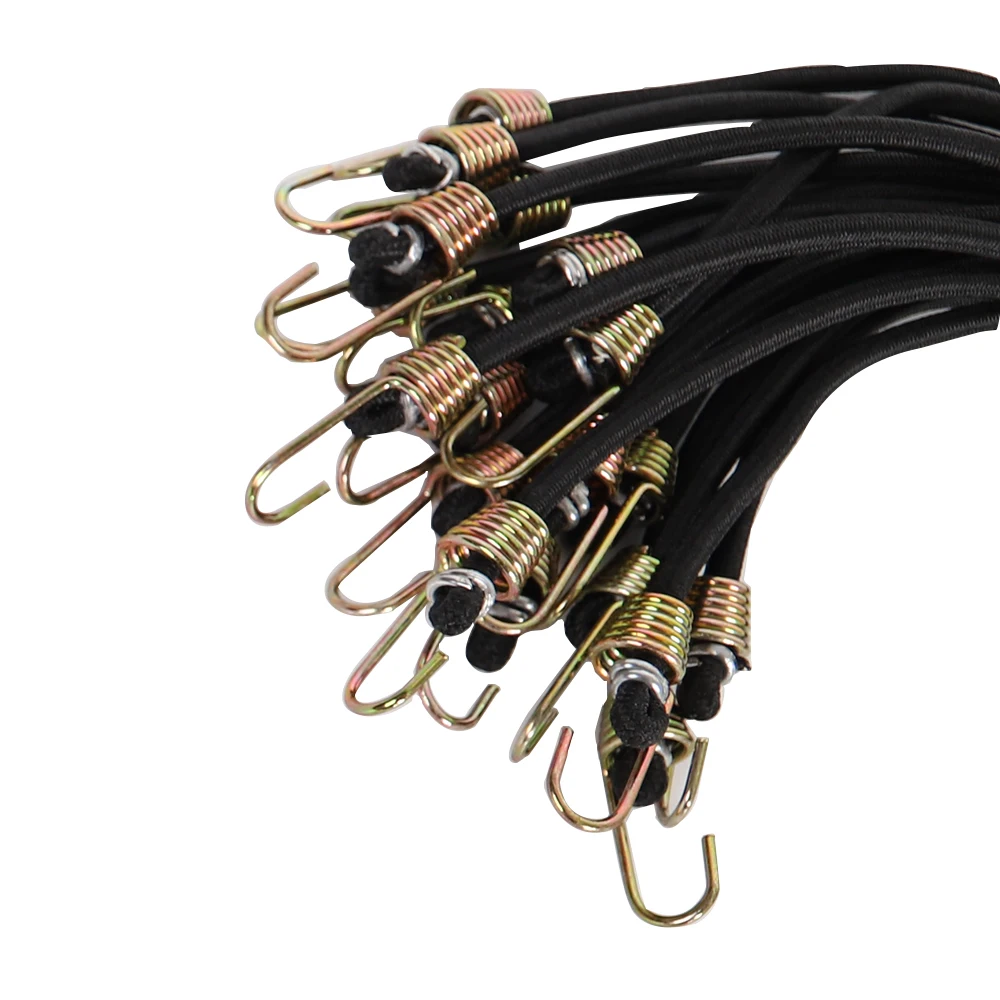 HOT SALE Cheap Xstrap 20 PCS 10 inch 4mm Elastic Bungee Cords Rubber Core with Hooks