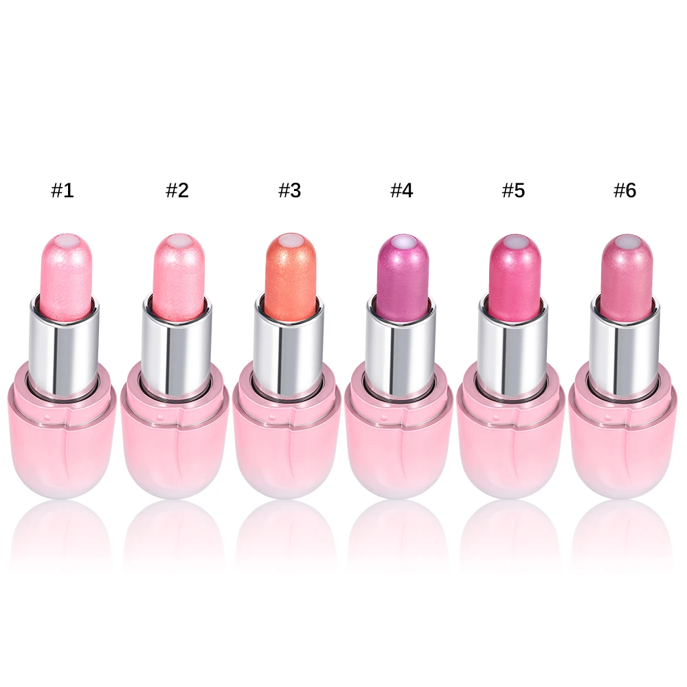 OEM New Sandwich Pearl Lipstick Pink Metallic Shine Shimmer Lipstick Long Lasting Glitter Lip Gloss  Sparkly Glossy Lipstick