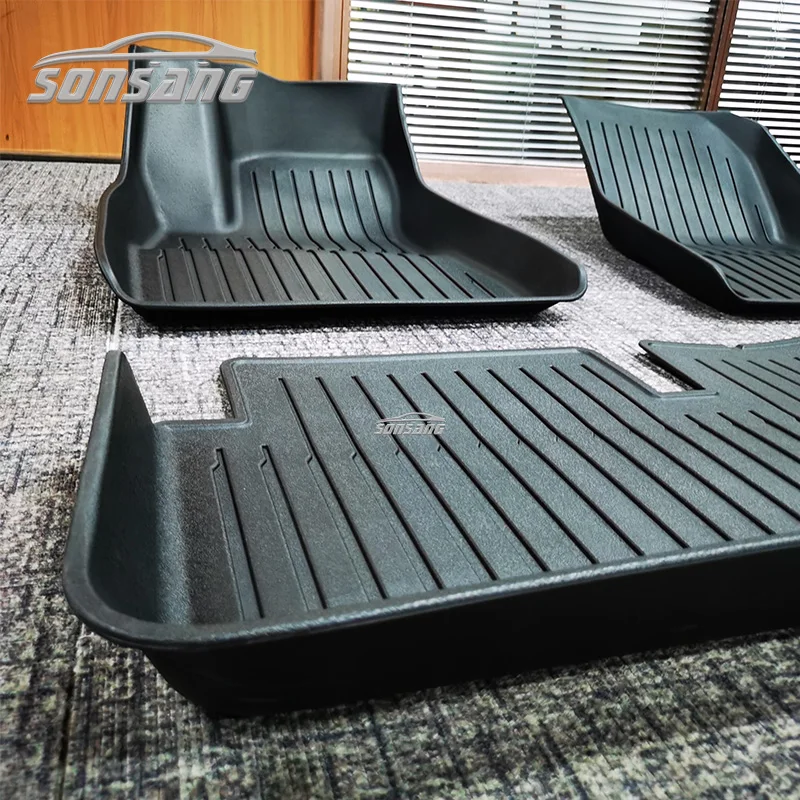 For tesla model 3 highland 2024 Floor Mats All Weather Floor Mat Full Set Car Interior Liners Waterproof Car Mats