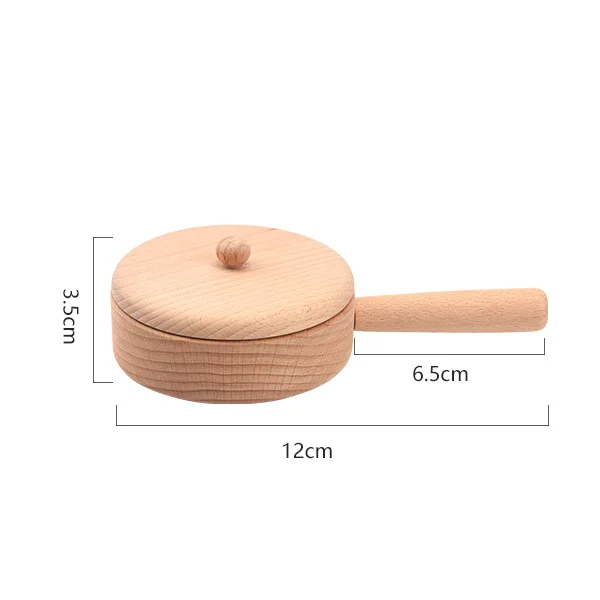 
Children Wooden Toy Kitchen Pretend Play Cooking Utensil Tableware Tools Saucepan Pan Tableware Accessories for Kids 