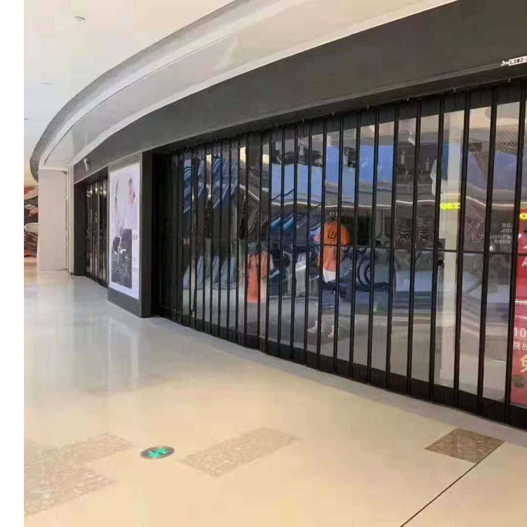 Commercial Transparent Polycarbonate Folding Sliding Door For Shop Aluminum Pvc Security Doors