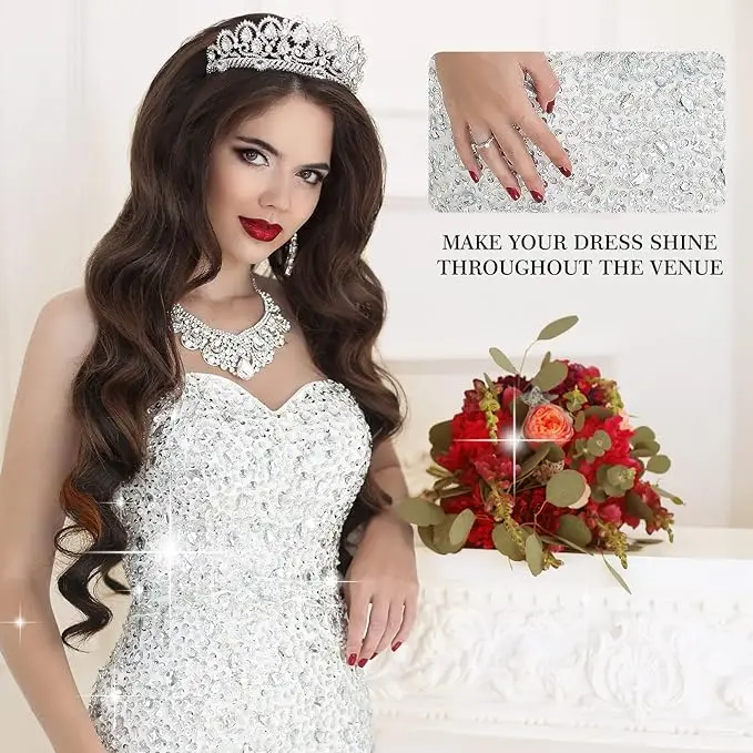 BOBOHOO Rhinestones Wholesale 9*20mm Leaf Shape High Quality Fancy Resin Sew On Rhinestones For Wedding dresses