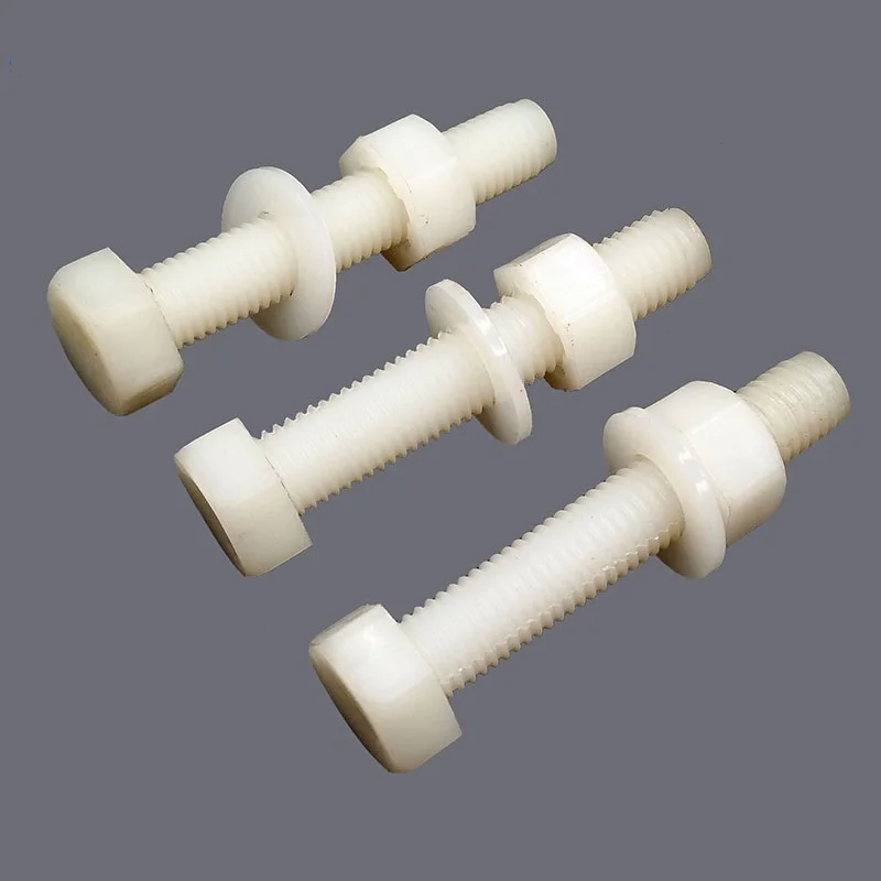 Nylon outer hexagon screw nut flat pad plastic insulating bolt screw