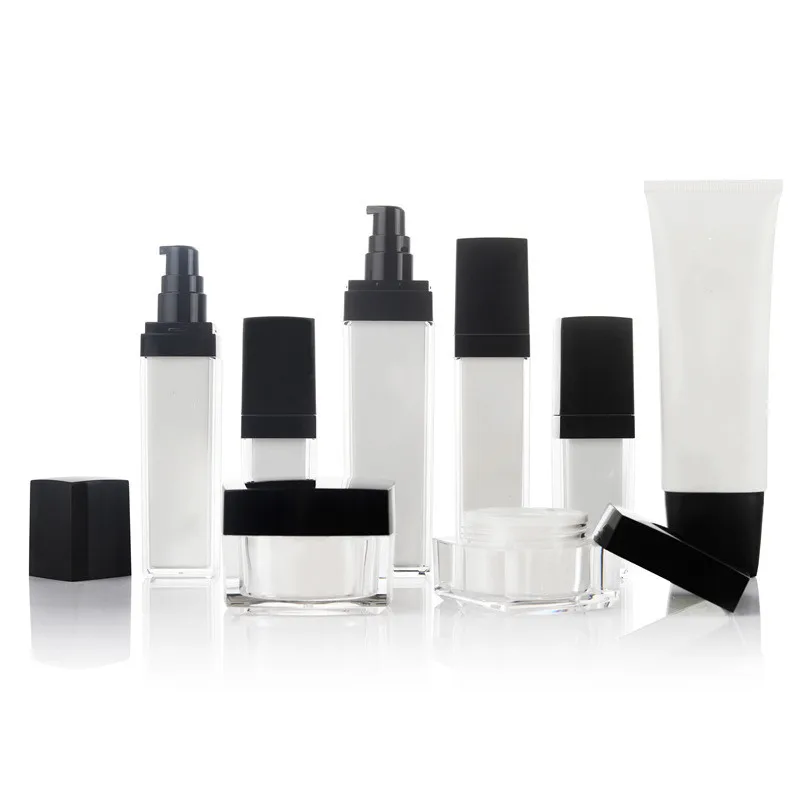 Wholesale Price Cosmetics Packing Material Vacuum Acrylic Lid Lotion Cream Eye Cream Plastic Bottles YGJ-042