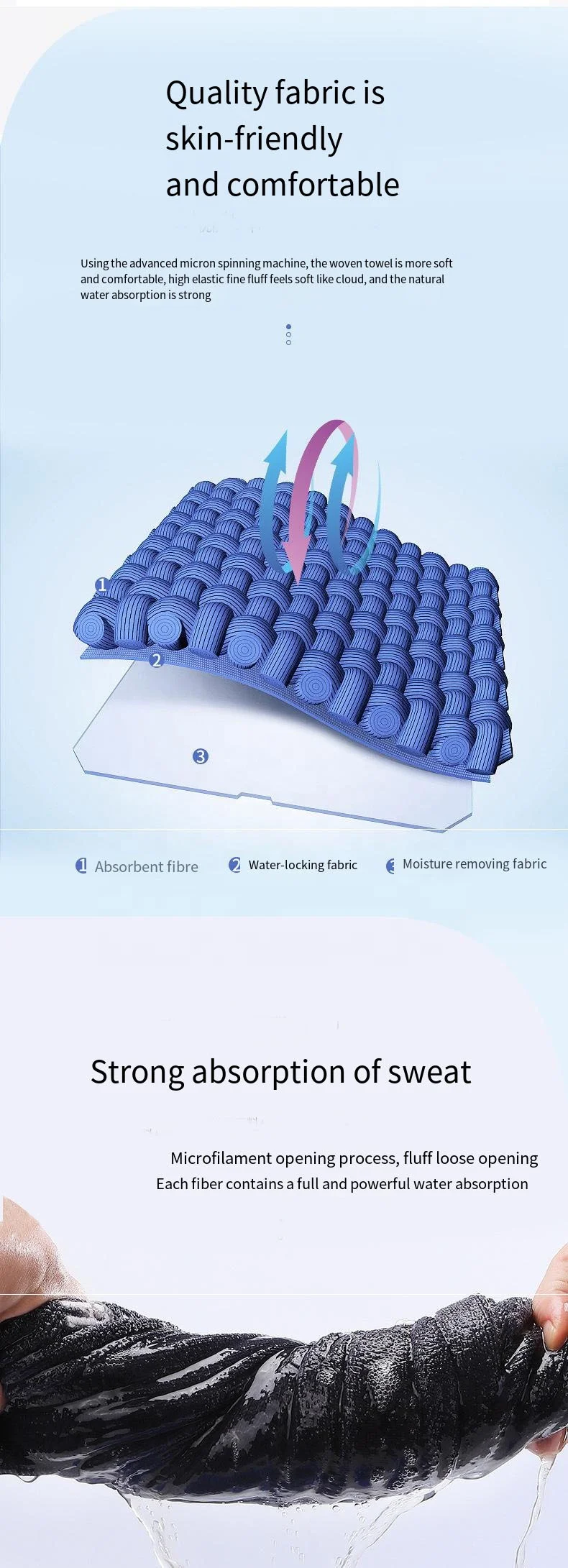 Fitness workout sweat towels quick drying microfiber custom logo hooded fits over gym bench towel